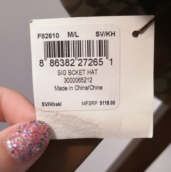 Coach Bucket Hat Signature Pattern in Khaki NWT - Picture 6 of 7